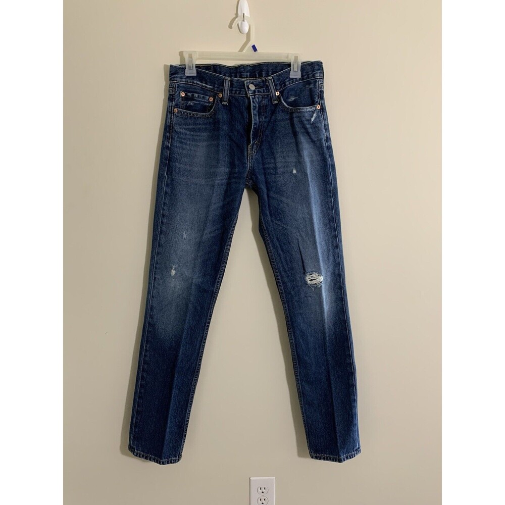 Levi’s Men’s 511 Distressed Jeans Sz 32x34 100% Cotton Dark Red Tab